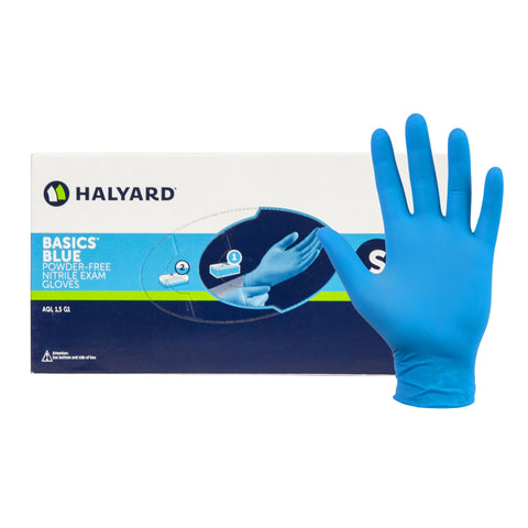 HALYARD BASICS* Blue Nitrile Examination Gloves - 20 boxes (2000 gloves)